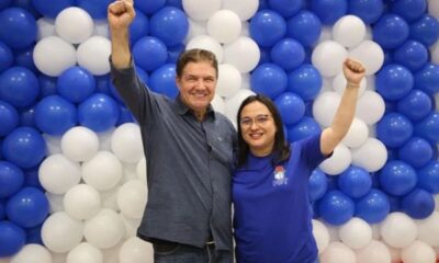 Domingos Kennedy (MDB) e Miriam Calazans (PDT), candidatos a prefeito de Cuiabá e vice respectivamente.